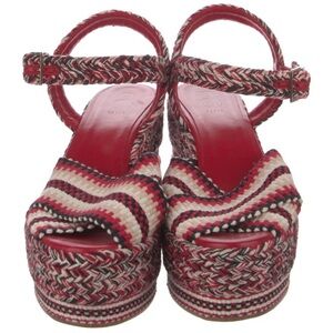 Women’s Red Woven Espadrille Platform Sandals